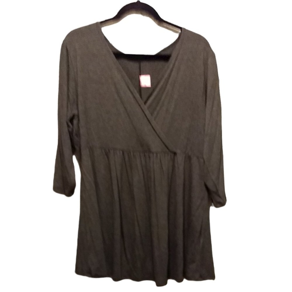 Flirty Pink brand Smoke Gray Tunic, 2X